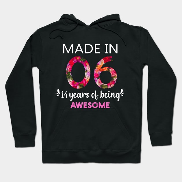 14 Year Old Birthday Girl Born In 2006  14th Birthday Hoodie by Success shopping